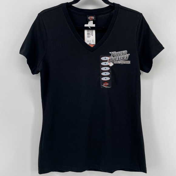 NEW Harley Davidson Women’s V-Neck Shirt 100% Cotton M - Picture 1 of 5
